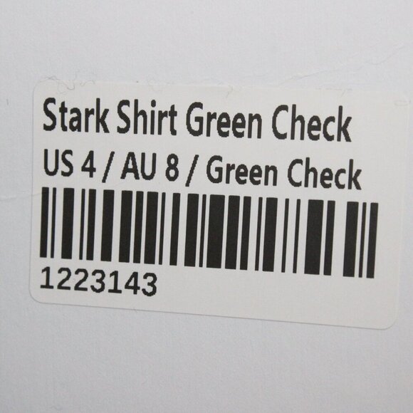 Princess Polly Stark Shirt Green Check Size 4 Oversized Button Down Plaid New - Picture 3 of 4